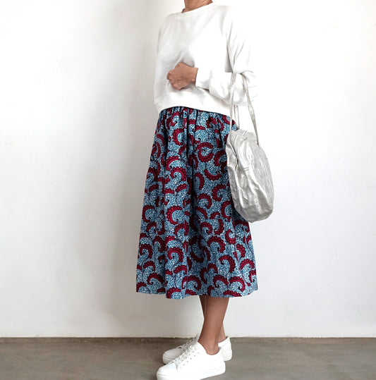 African Print Skirt Ankara Style for daily use | Sky Blue Skirt | Flare Skirt